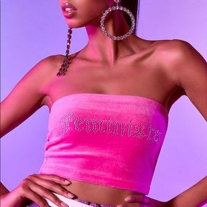Women's Pink Feminist Tube Top